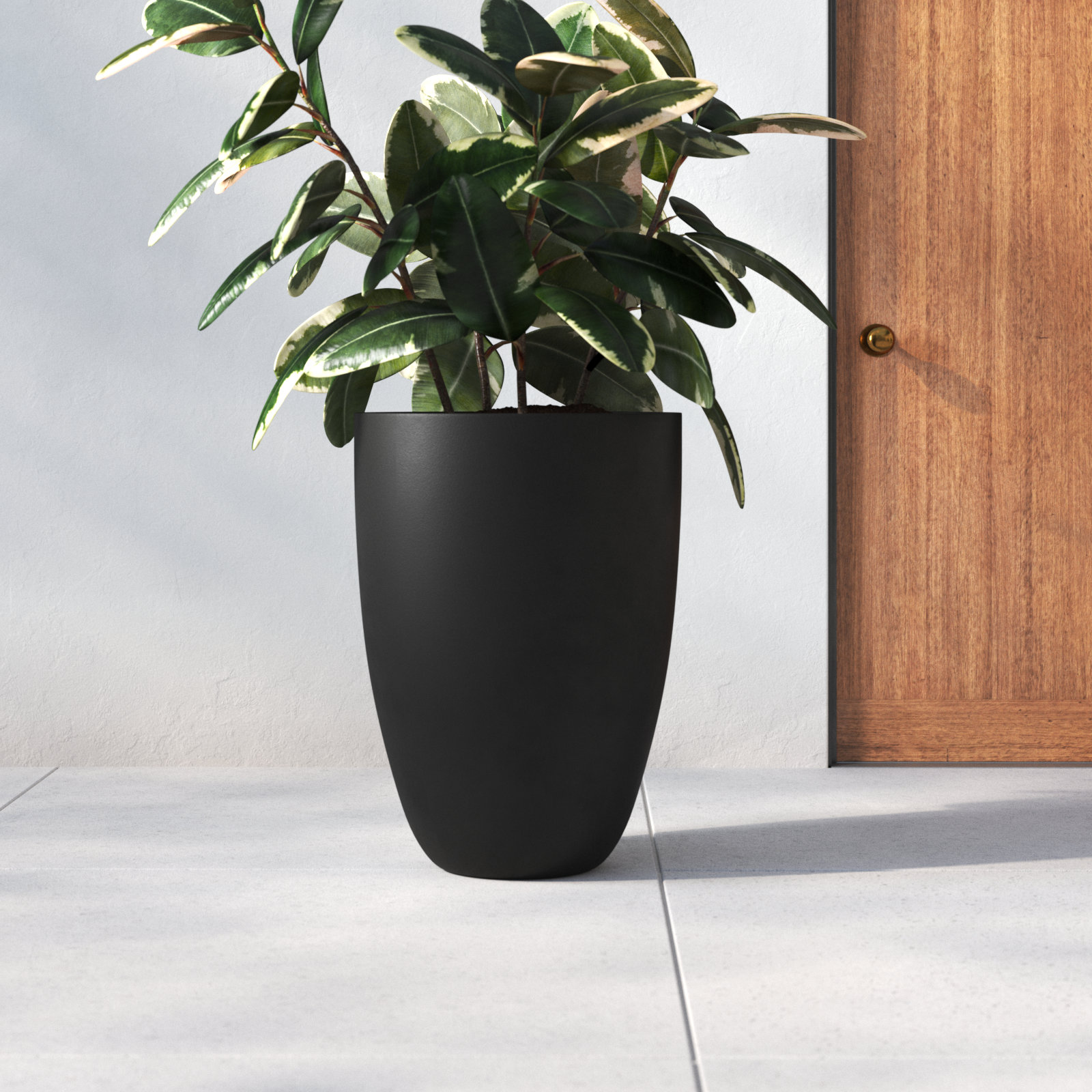Elbe Pot Planter, 28" H x 20.5" W x 20.5" D, Black