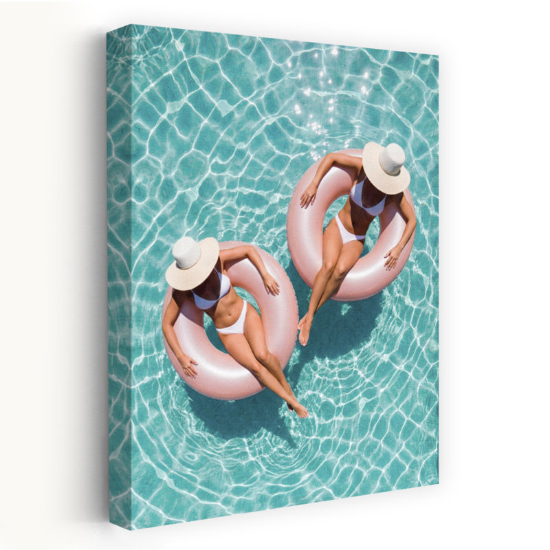 Art mural contemporain abstrait flottant dans la piscine, H 48 po x l 32 po