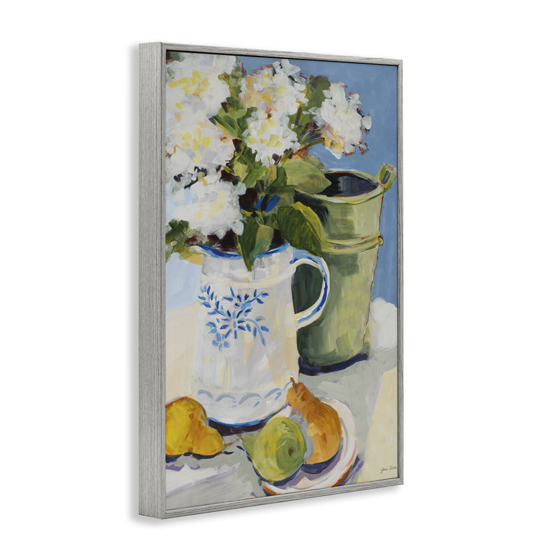 Pichet de fleurs, giclée de natures mortes, design par Jane Slivka, H 24 po x l 16 po, Estampe numérique Farmhouse