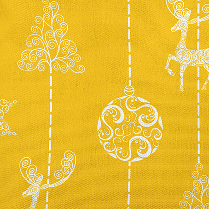 Coussin intérieur / extérieur Christmas Lines, H 18 po x l 18 po, Jaune