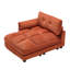 Fauteuil lit confortable en velours côtelé avec poche de rangement et coussin réglable inclinable orange-121117672