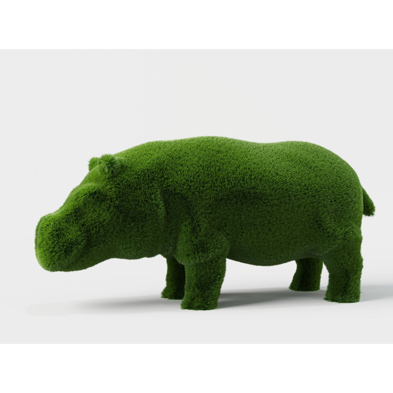 Topiaire hippopotame vert extérieur