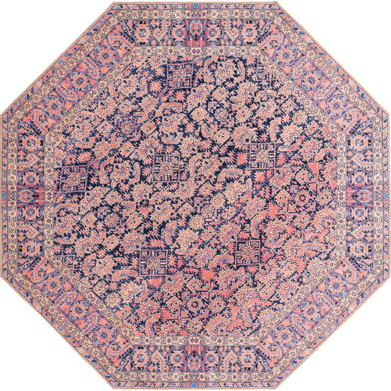 Amilio Chenille Oriental Indoor Rug, Octagon 7'6"