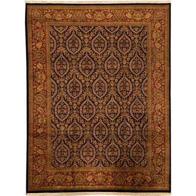 Oriental Area Rug in Black/Red/Camel