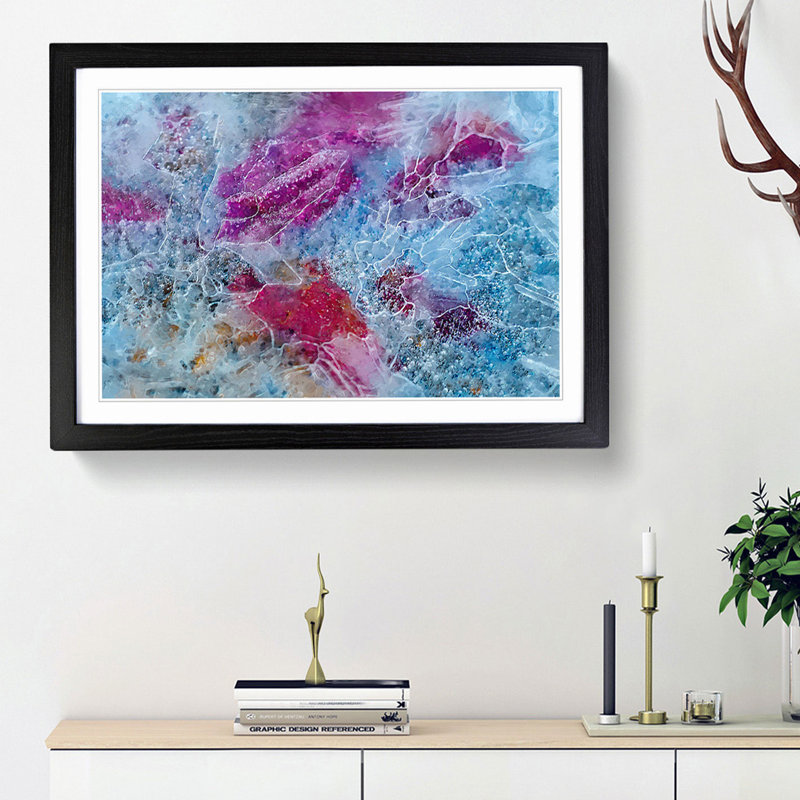 Excitement of Colour in Abstract - Picture Frame Painting Print, 62cm H x 87cm W x 2cm D, Black Framed