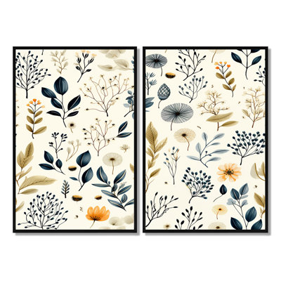 Botanique esquissé - Plantes florales, impressions sur toile