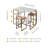 Carbone Modern Marble-Look Breakfast Dining Table Set with 2 Stools and Built-In Storage – Brass Base Finish