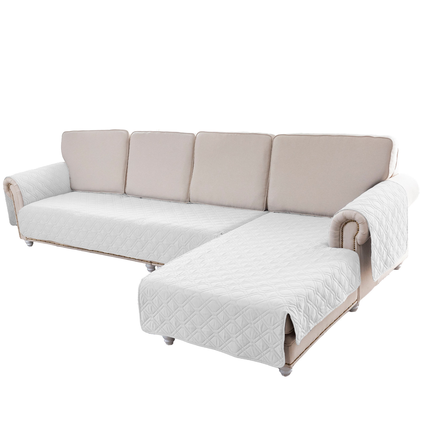 Eider Ivory™ Waterproof L-Shaped Sectional Couch Cover,2-Piece Reversible  Slipcover With Chaise Lounge Cover Reviews Wayfair