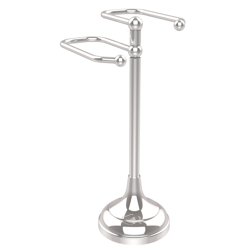 Porte-serviettes sur pied invités 2 accoudoirs, Chrome poli