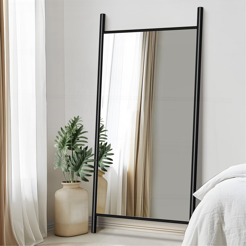 Élégant miroir de plancher rectangulaire en bois pour décoration de chambre à coucher et de salle de bain