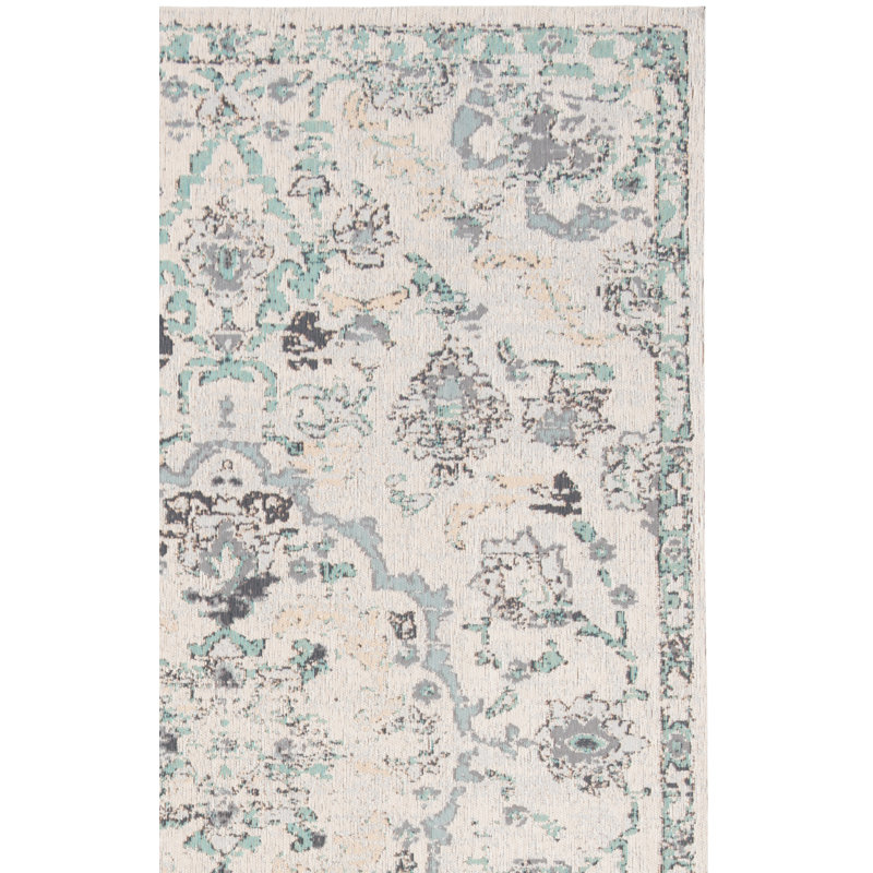 Tapis oriental gris / turquoise Poulson, Rectangle 5 pi x 8 pi