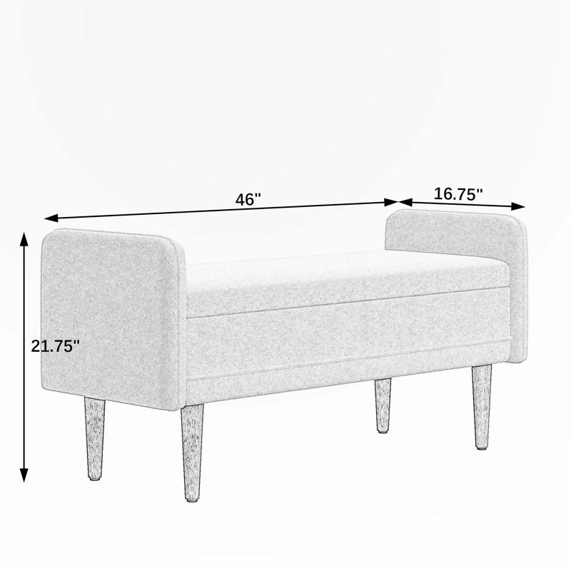 linen fabric Storage Ottoman Bench For Entryway, Green
