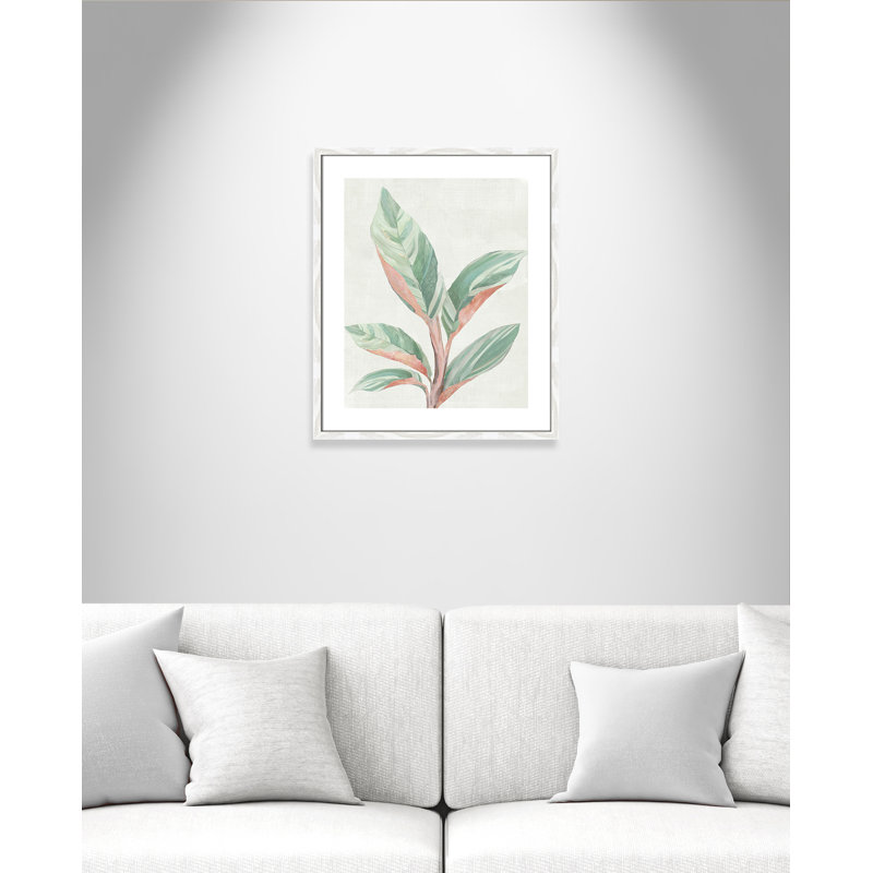 Ginger Plant " Ginger Plant II " by Maya Woods, White Wood Grain Paper, 25.5" H x 21.5" W x 0.75" D