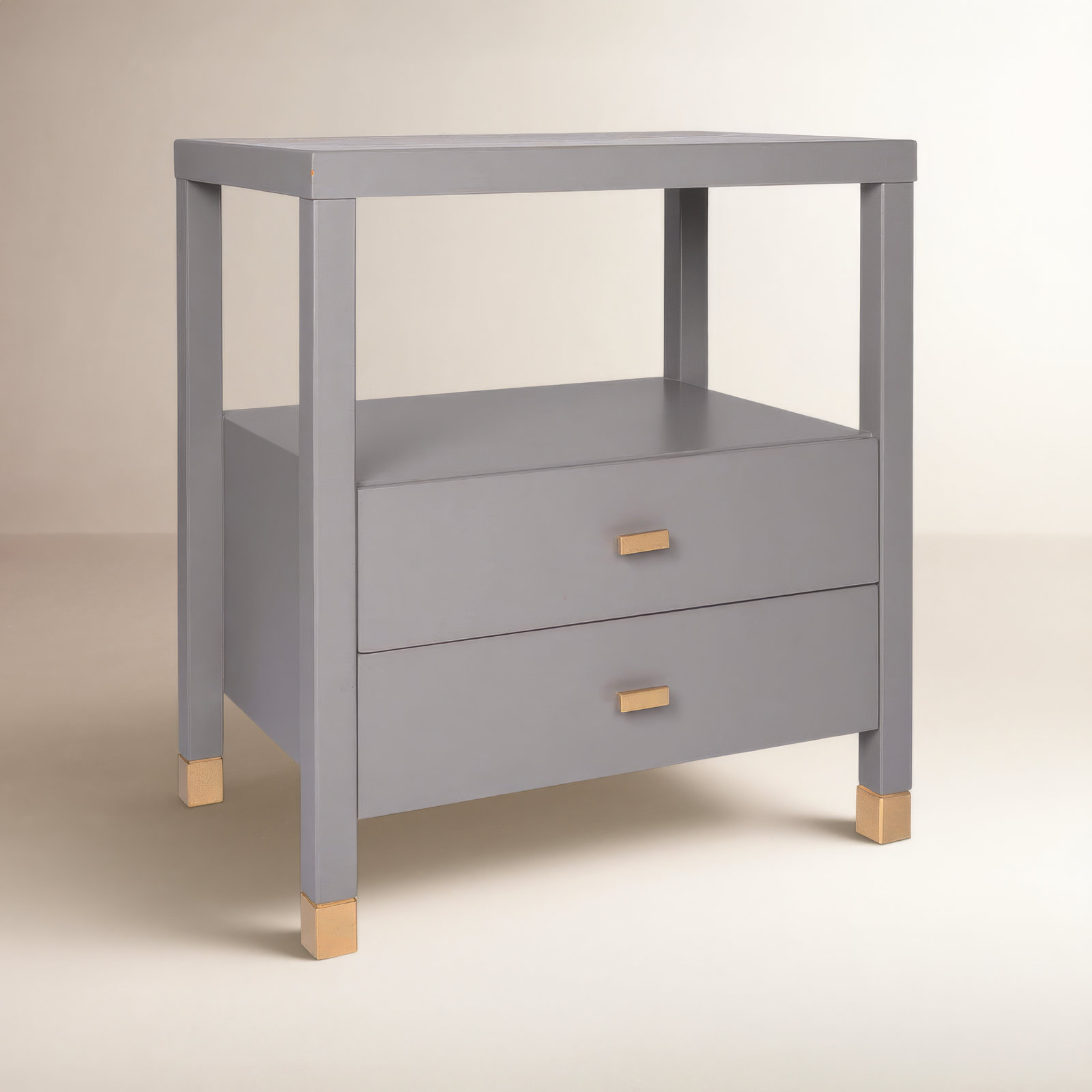 Francisca 2 - Drawer Solid Wood Nightstand, Dark Gray