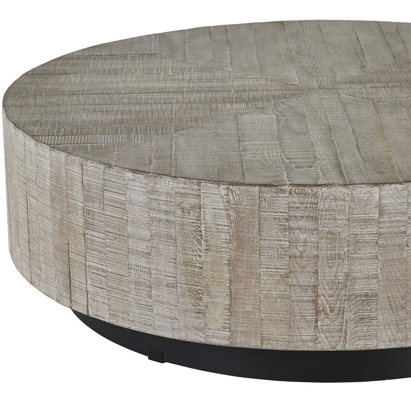 Colton Charcoal Oak and Black 48" Round Coffee Table