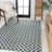 Aimee Traditional Cottage Checkerboard Turquoise/Cream Indoor/Outdoor Rug-1057610736
