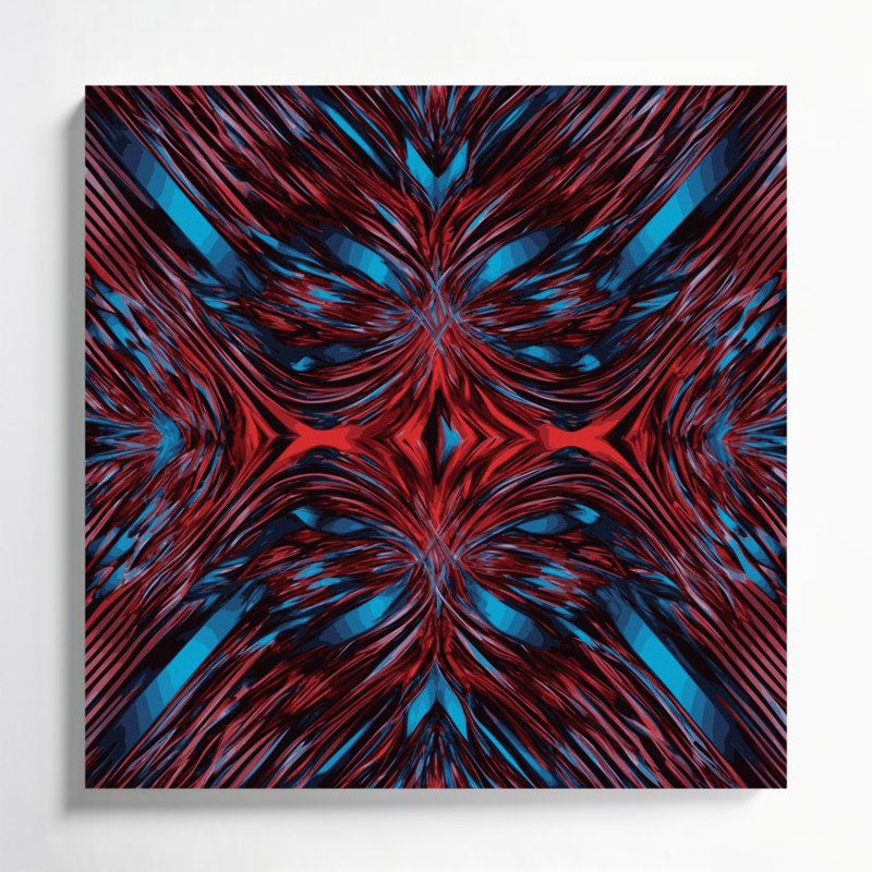 Art mural sur toile rouge Op Art 10