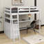 Lit mezzanine simple avec bureau et tablettes-980139248