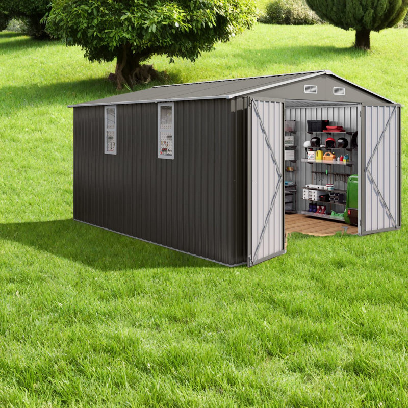 Remises en métal durables avec rangement spacieux et conception moderne pour la cour arrière