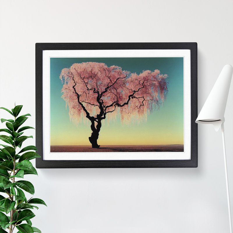 Evocative Weeping Willow Tree - Framed Print, Black, 46cm H x 64cm W x 2cm D