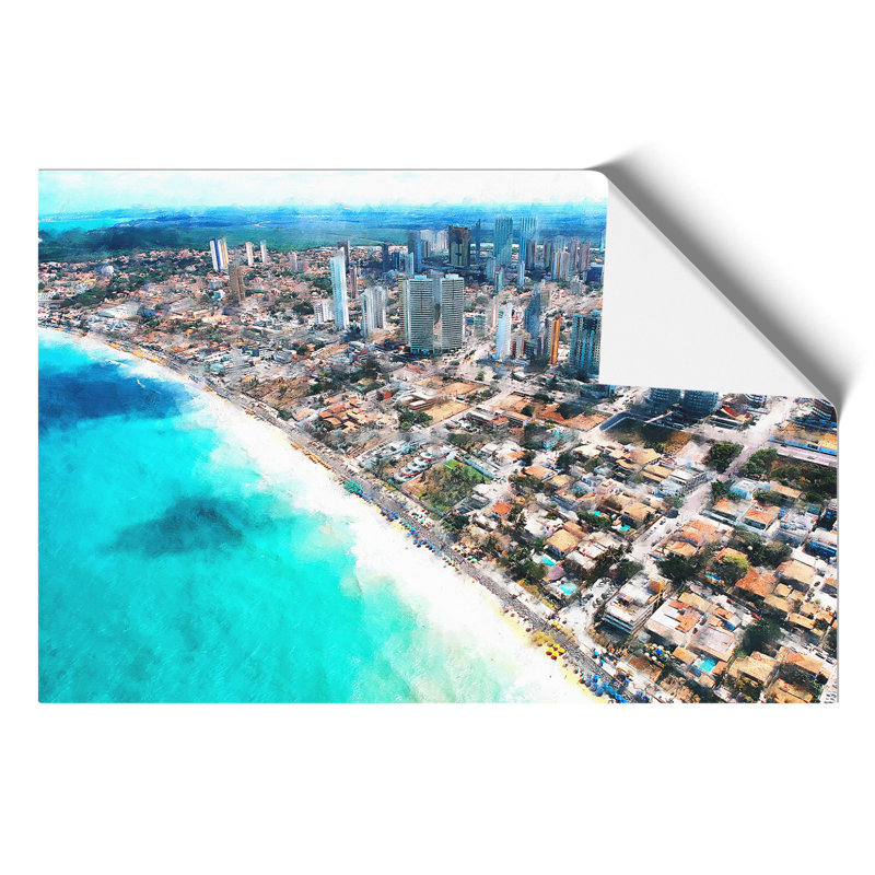 Skyline Of Ponta Negra In Brazil - No Frame Print, 21cm H x 30cm W x 0.1cm D