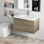 Meuble-lavabo de salle de bain 36 po, unité élégante. Lavabo en résine, tiroirs à fermeture en douceur. Gris cendré. Flottant 24 V11-36Ag avec lavabo, rangement mural attrayant. Propreté.