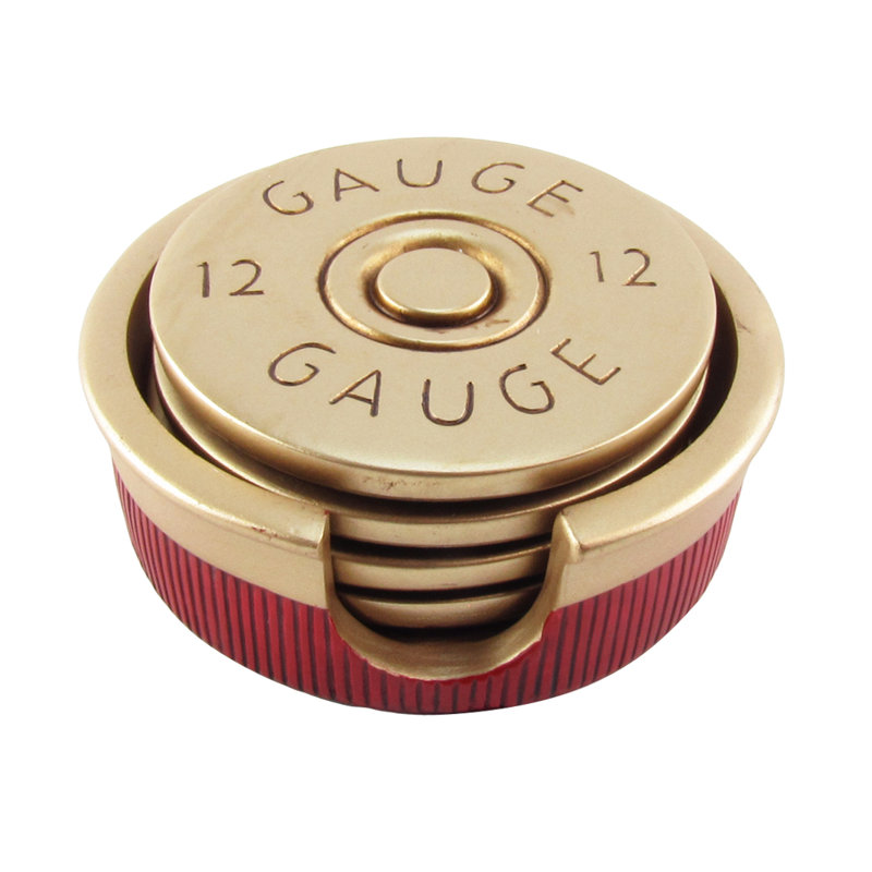 Ensemble de sous-verres à coquille de fusil de calibre 12 avec support