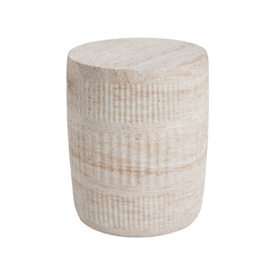 Table d'appoint d'extérieur / d'intérieur en béton léger, finition travertin