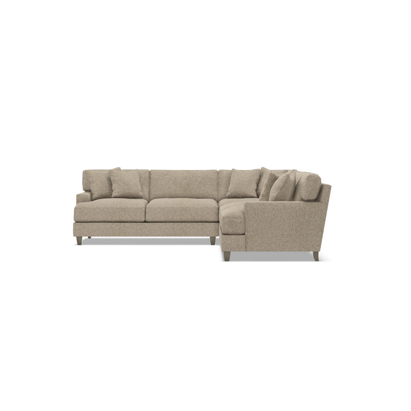 Mila Sectional, Light Brown Polyester, 33.5" H x 107" W x 107" D, Symmetrical
