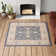 Christa Oriental Cream/Navy/Orange Area Rug
