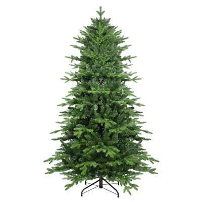 4Ft. 919 Tips, Memory Wire, Full & Lush Hinged Green PVC+PE Christmas Tree – Green Artificial Christmas Tree, Sturdy Metal Stand, Quick & Easy Assembly