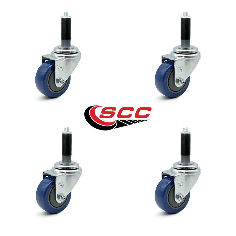 Polyurethane Expanding Caster, Blue