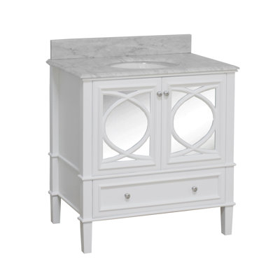 Brendale 36'' Single Bathroom Vanity with Carrara Marble Top