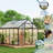 6×8 ft or 6×10 ft Walk-In Greenhouse with Polycarbonate Panels and Aluminum Frame, Outdoor Garden Planting Greenhouse with Roof Vent-121544018-121544023