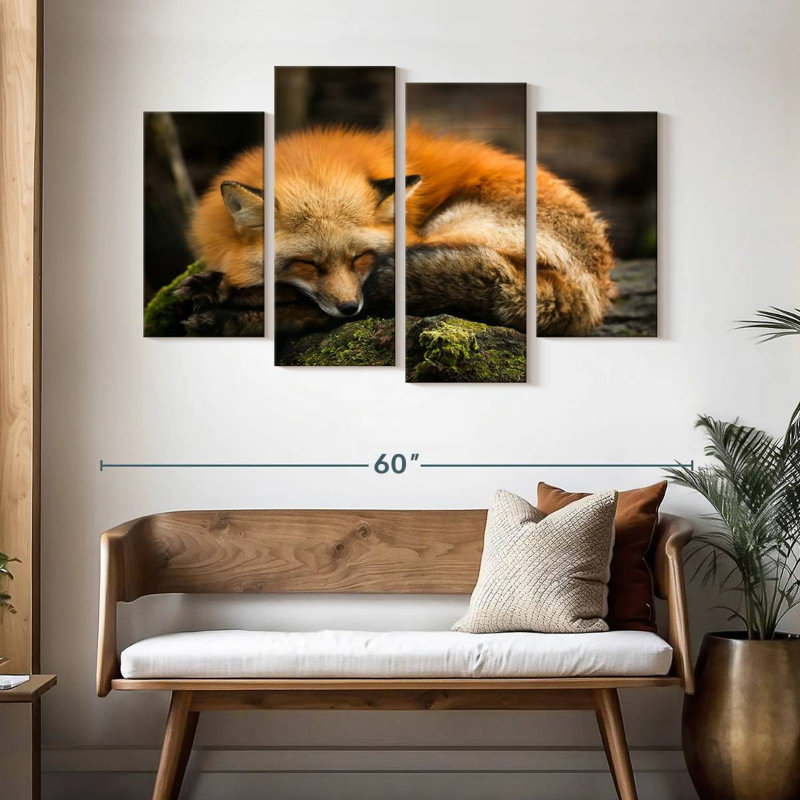 Brampt Sleeping Yellow Fox, 32" H x 52" W