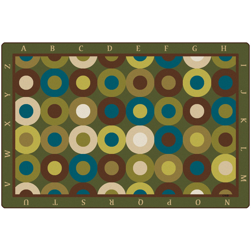 Tapis touffeté Calmat Circles Alphabet Premium Collection, Rectangle 8 pi x 12 pi