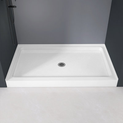 Base de douche 60 po à simple seuil 60 po avec ensemble de bonde