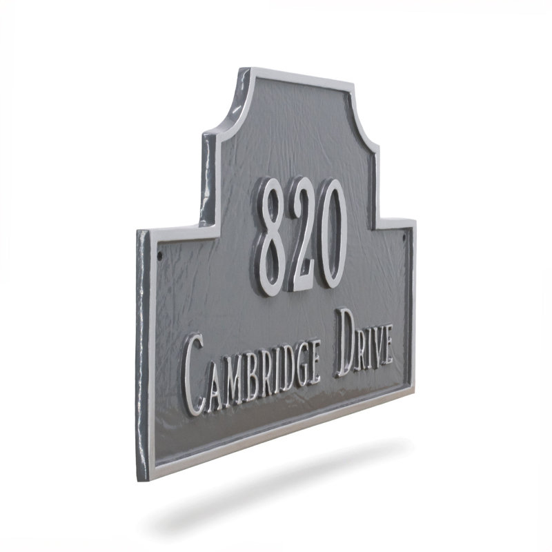 Plaque d’adresse murale sur 2 lignes Beckford, Noir / Blanc, Oui
