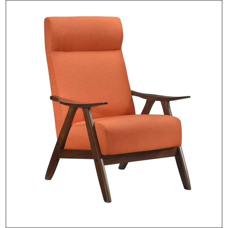 Fauteuil en tissu orange avec 4 pieds