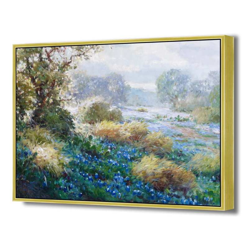 Bluebonnet Morning Drift Print, 32" H x 42" W, Gold