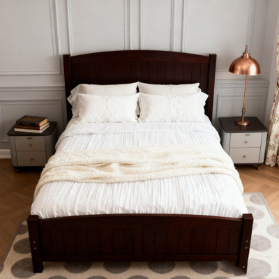 Queen Size Platform Bed, Solid Wood Platform Bed with Support Slats and Strong Structure, No Box Spring Needed