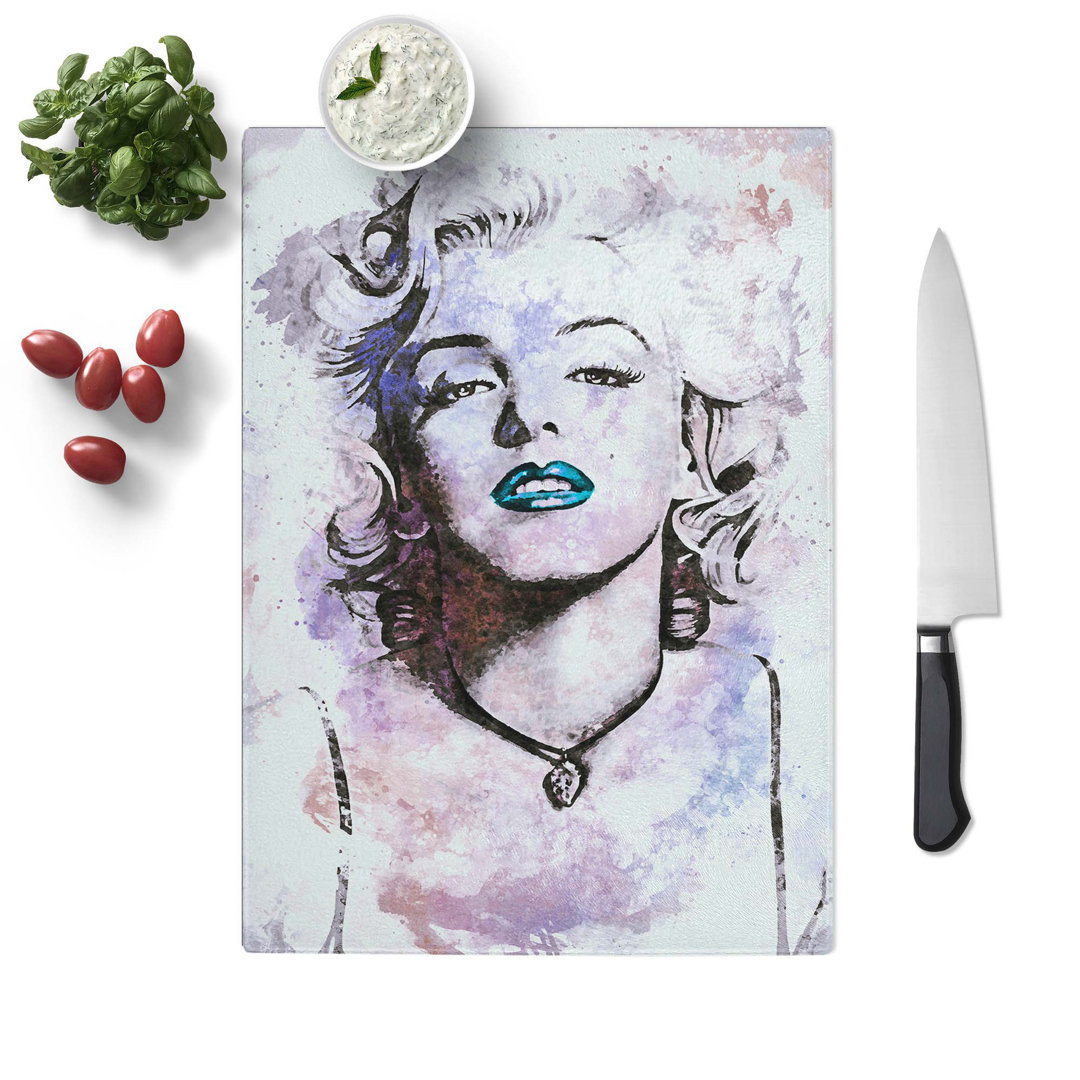 Glass Marilyn Monroe in Abstract Chopping Board