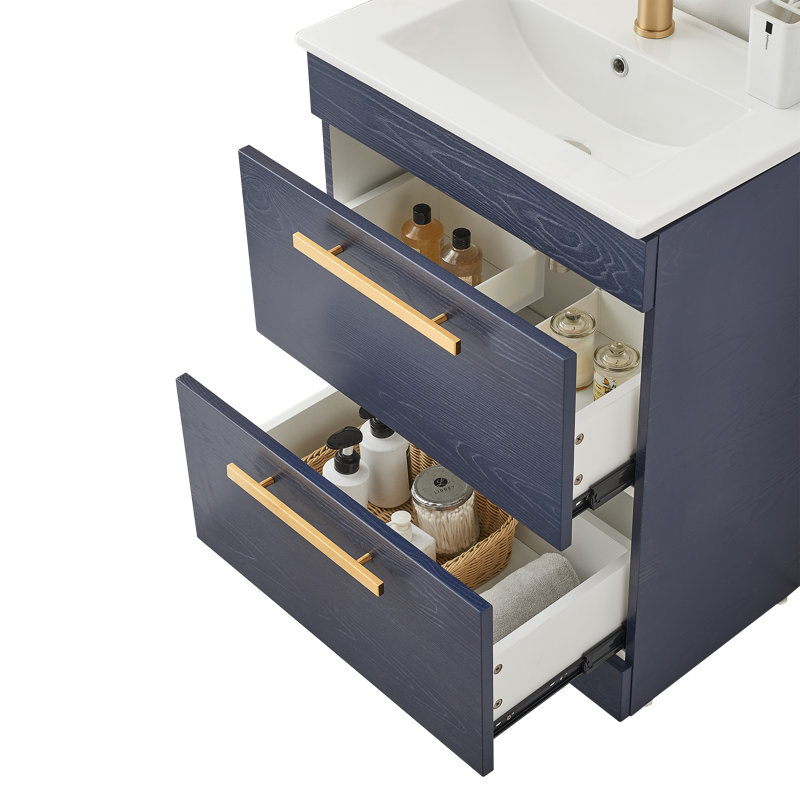 Ensemble de meuble-lavabo simple 24 po bleu