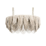 Medium Oval Leather Fringe Chandelier