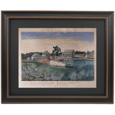Bataille de Lexington le 19 avril 1775 par Amos Dooltle | Reproduction encadrée