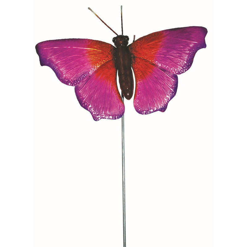 Piquet de jardin papillon multicolore