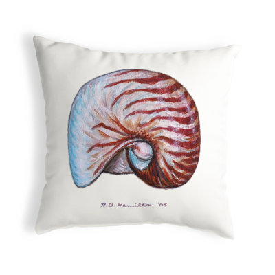 Nautilus Shell Outdoor Square Pillow Cover & Insert