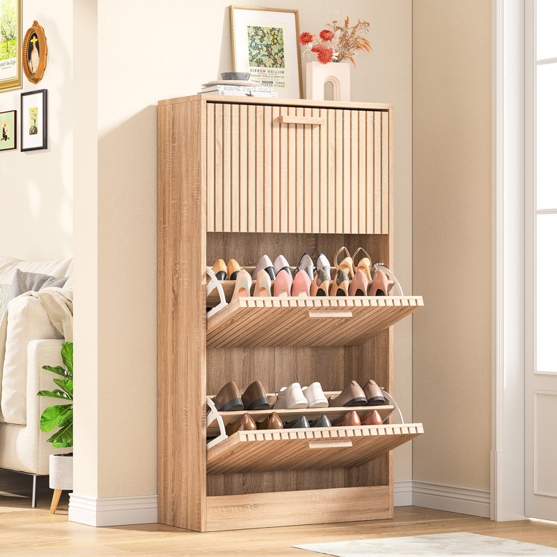 Shoe Cabinet With 3 Flip Drawers