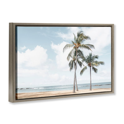 Windy Tropical Scene Gray Framed Floater Canvas by Elena Chukhlebova