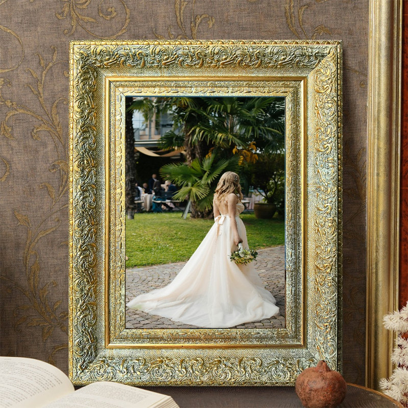 Cadre photo mural 3 pièces 8 "x 10" doré antique pour présentation de photos de mariage, Antique Gold, 8" W x 10" H
